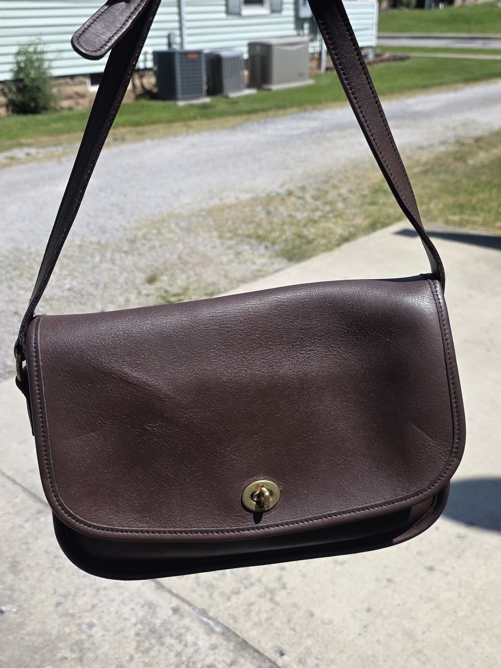 Vintage Coach City Bag 9790 Brown Leather Shoulder Bag - Coach